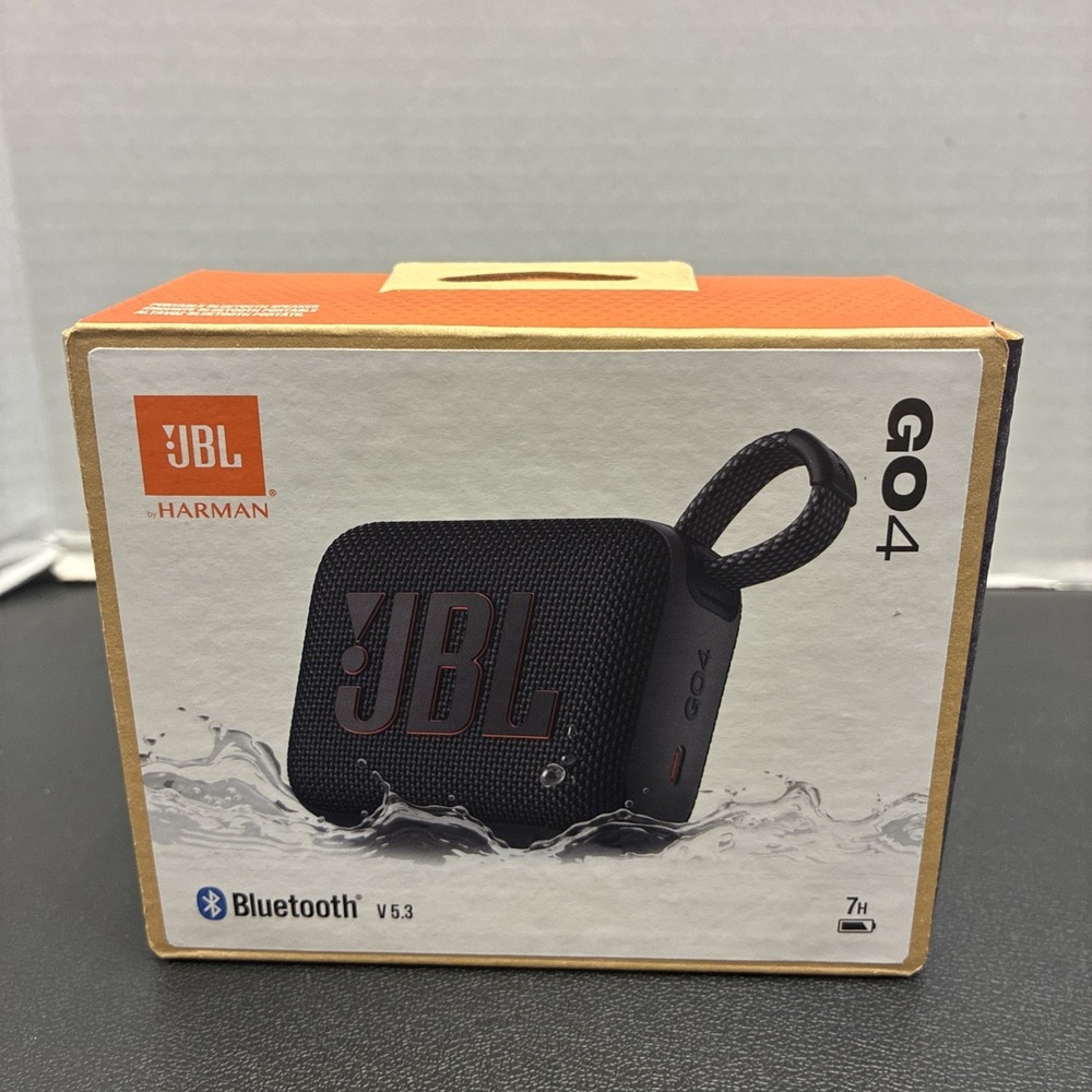 New JBL Go 4 Portable Waterproof Bluetooth Speaker Black JBLGO4BLKAM